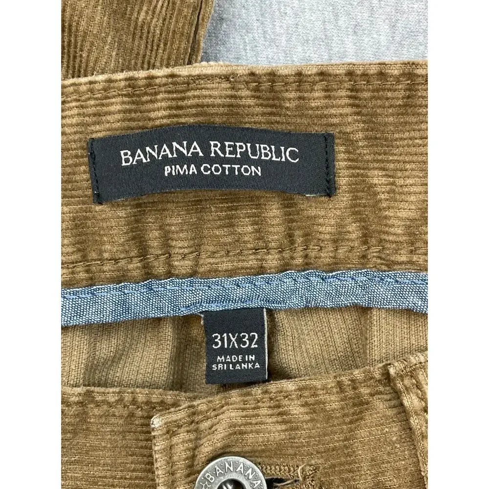 Banana Republic Pants Mens 31 x 32 Brown 100% Pima Cotton Corduroy Slim Straight